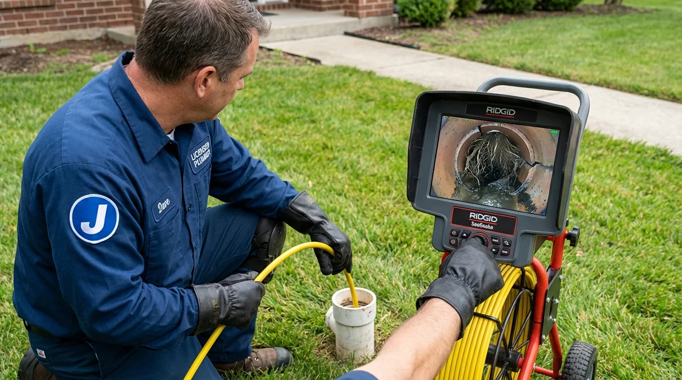 Sewer camera inspection being performed by Johns Plumbing LLC in Dickson