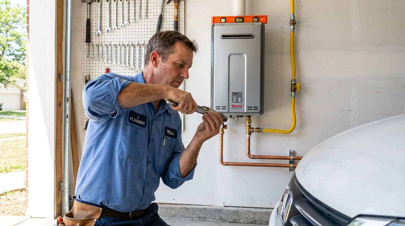 Tankless water heater installation by a Johns Plumbing LLC plumber in Dickson